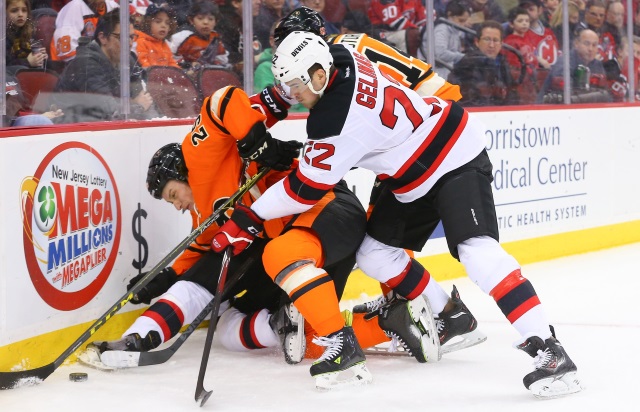 Eric Gelinas against the Philadelphia Flyers