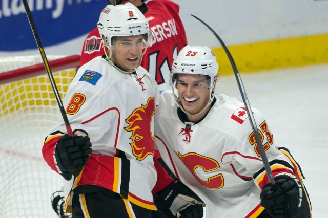 Joe Colborne and Sean Monahan