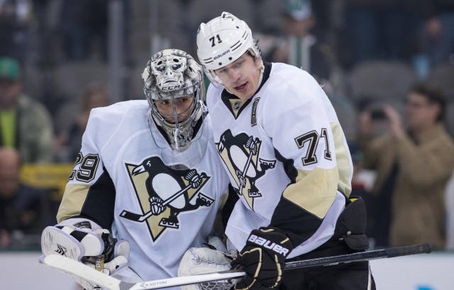 Marc-Andre Fleury and Evgeni Malkin