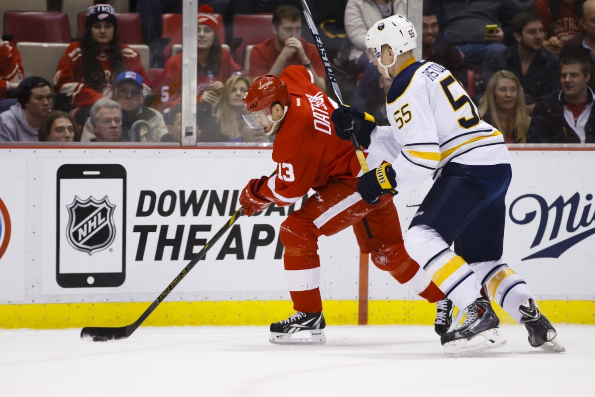 Pavel Datsyuk and Rasmus Ristolainen