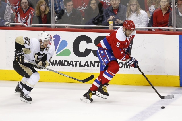 Alex Ovechkin of the Washington Capitals and Sidney Crosby of the Pittsburgh Penguins