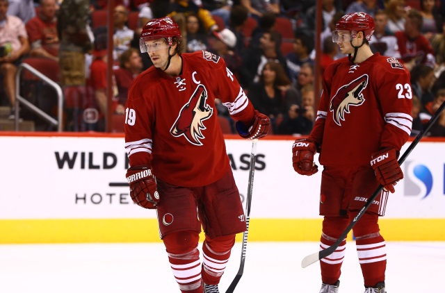 Shane Doan and Oliver Ekman-Larsson of the Arizona Coyotes