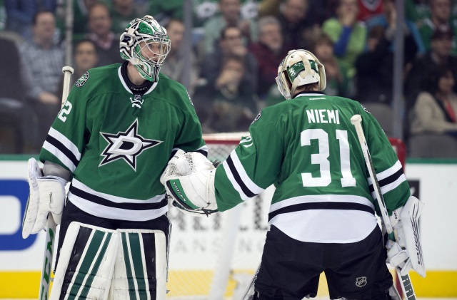 Antti Niemi and Kari Lehtonen of the Dallas Stars