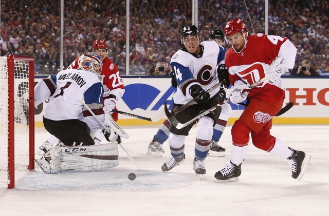 Tyson Barrie against the Detroit Red Wings at the Stadium Series game