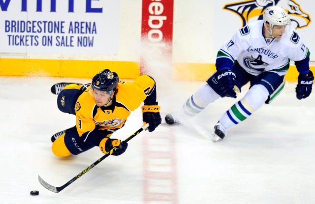 Filip Forsberg of the Predators against the Vancouver Canucks