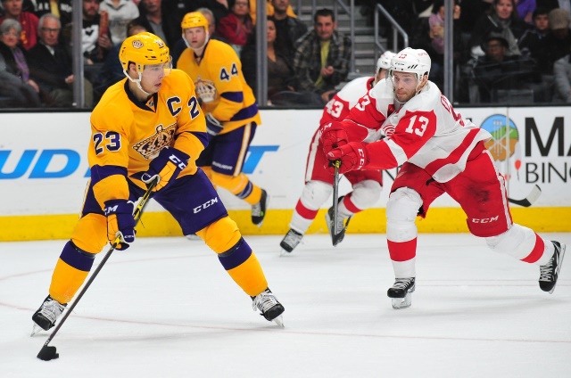 Dustin Brown and Pavel Datsyuk