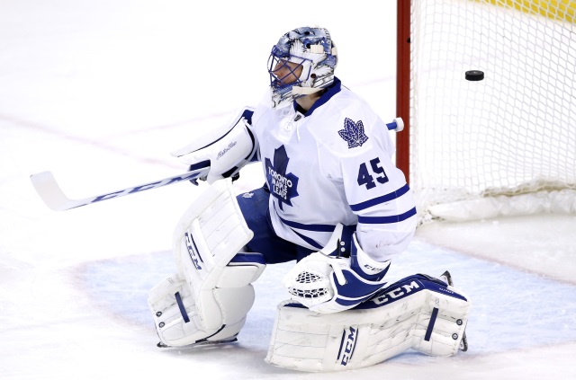 Jonathan Bernier of the Toronto Maple Leafs