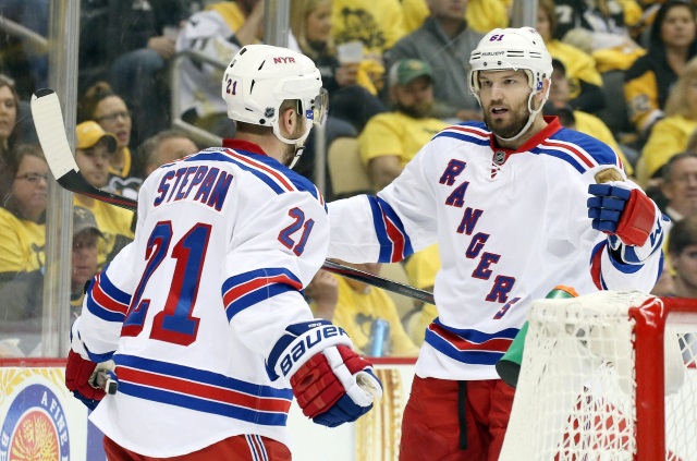 Rick Nash and Derek Stepan of the New York Rangers