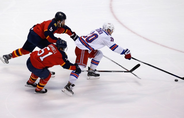 Aaron Ekblad and Brian Campbell of the Florida Panthers