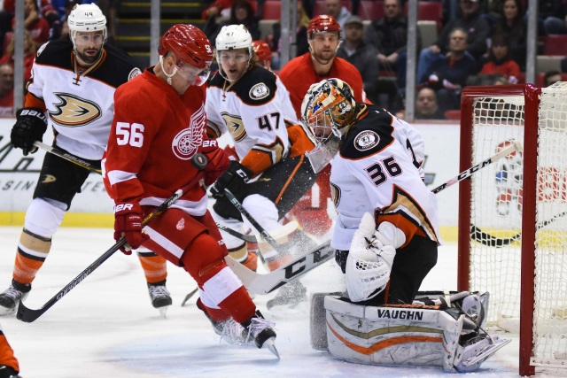 Detroit Red Wings and Anaheim Ducks