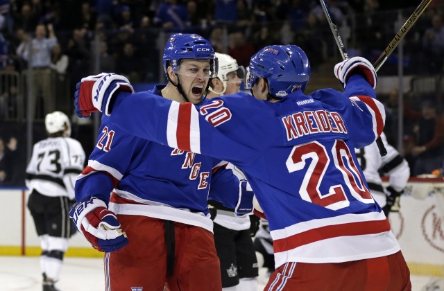 Chris Kreider and Derek Stepan of the New York Rangers