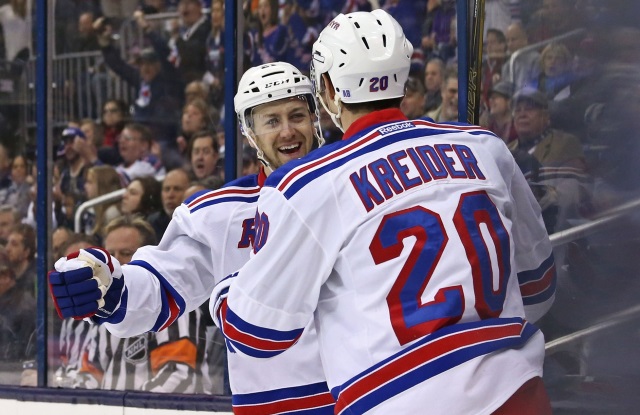 Derek Stepan and Chris Kreider of the New York Rangers