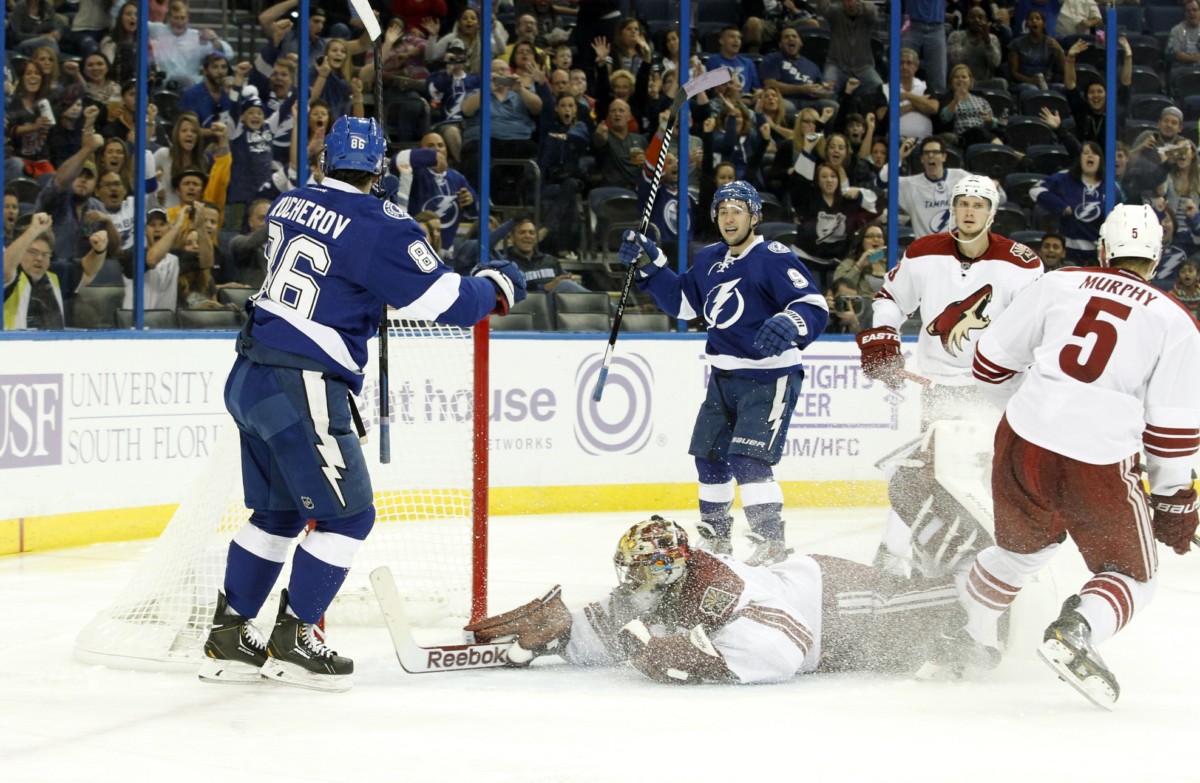 Nikita Kucherov against the Arizona Coyotes