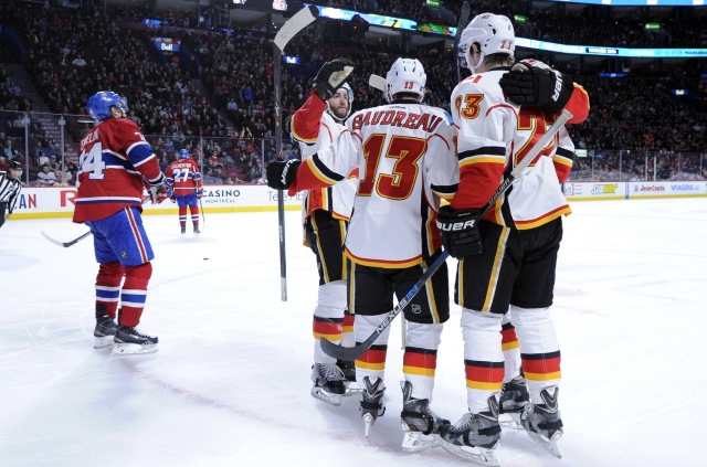 Johnny Gaudreau and Sean Monahan of the Calgary Flames