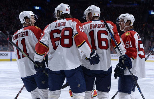 Aleksander Barkov and Jaromir Jagr