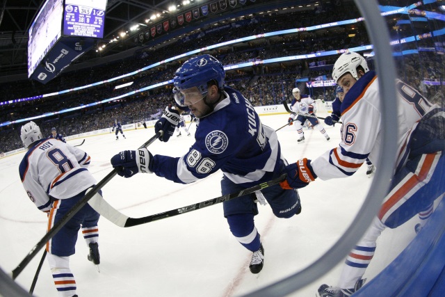 Tampa Bay Lightning's Nikita Kucherov against the Edmonton Oilers