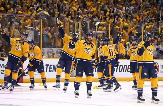 Nashville Predators saluting their fans