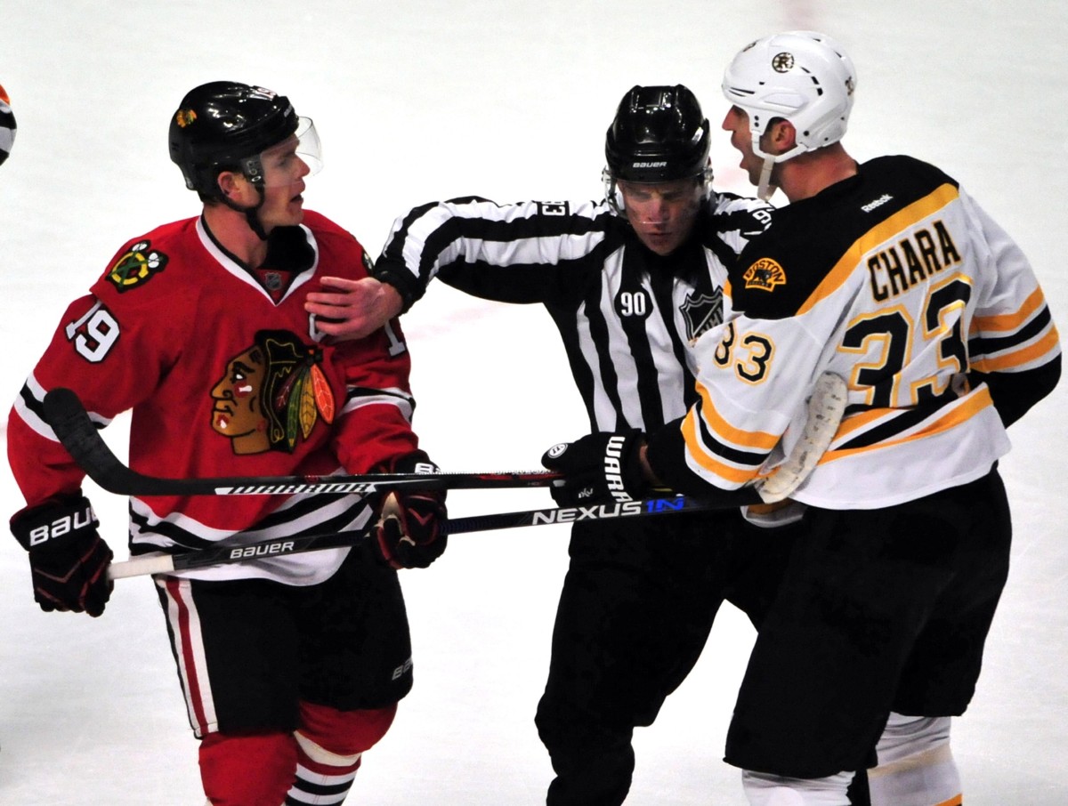 Jonathan Toews and Zdeno Chara