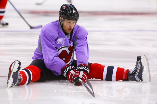 NJ Devils forward Taylor Hall skated yesterday