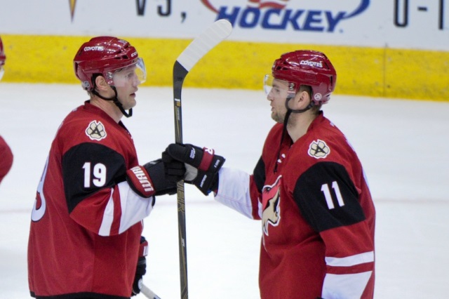 Shane Doan and Martin Hanzal of the Arizona Coyotes