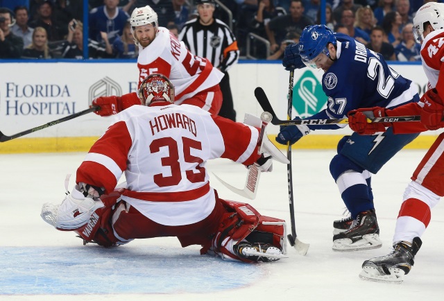 Jimmy Howard and Jonathan Drouin