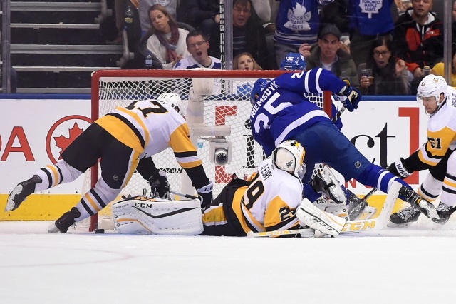 James van Riemsdyk and Marc-Andre Fleury