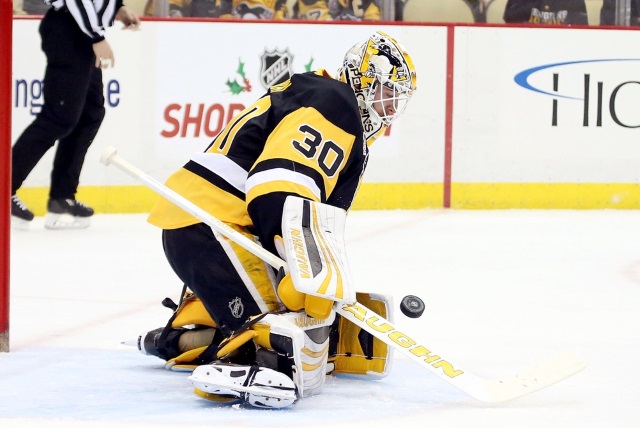 Pittsburgh Penguins goalie Matt Murray left last night's game after the second period