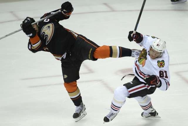 Ryan Getzlaf and Marian Hossa