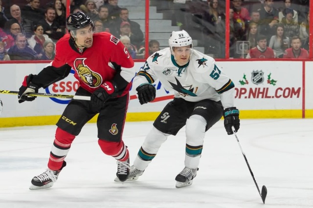 San Jose Sharks trade Tommy Wingels to the Ottawa Senators