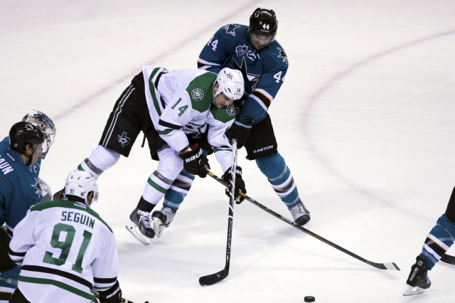 Jamie Benn and Marc-Edouard Vlasic