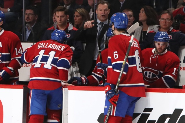 Montreal Canadiens lose Brendan Gallagher after being hit by a Shea Weber slap shot