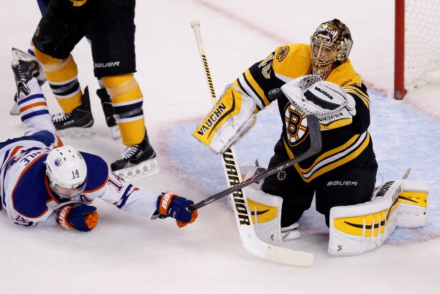 Tuukka Rask and Jordan Eberle