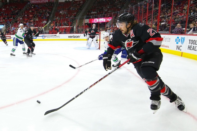 Justin Faulk would be one of the Carolina Hurricanes defensive depth that has teams interested