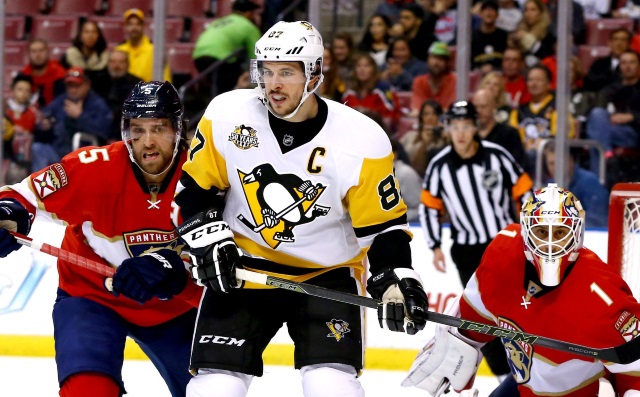 Aaron Ekblad, Roberto Luongo and Sidney Crosby