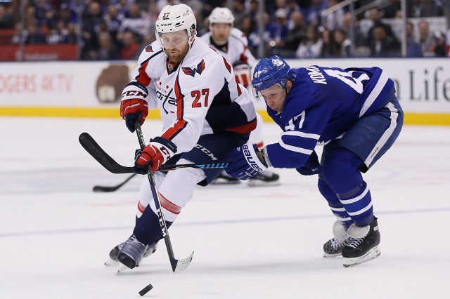 Washington Capitals defenseman Karl Alzner missed Game 3 last night