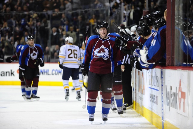 Colorado Avalanche forward Matt Duchene after scoring on the Buffalo Sabres