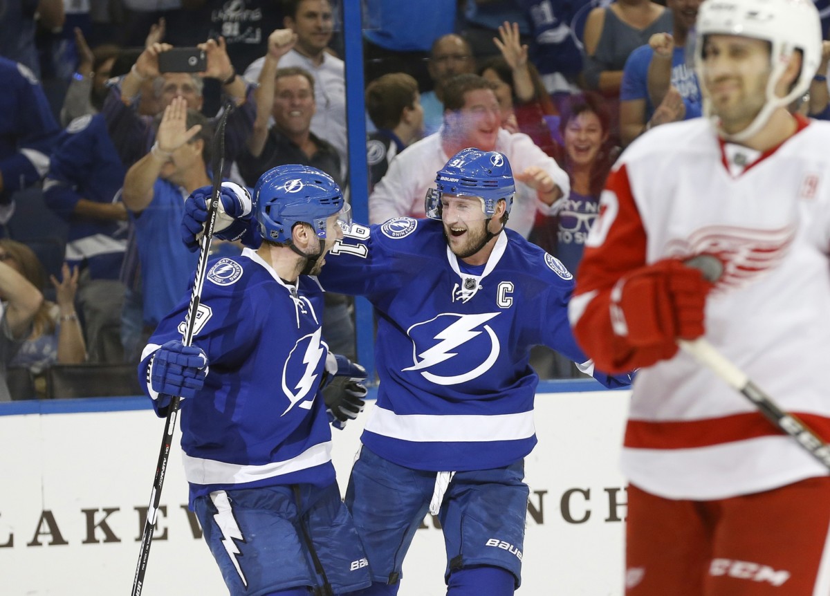 Steven Stamkos and Tyler Johnson