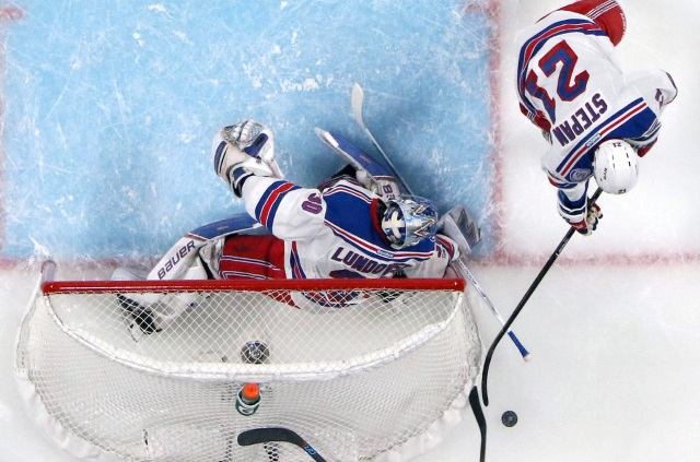 Henrik Lundqvist and Derek Stepan of the New York Rangers