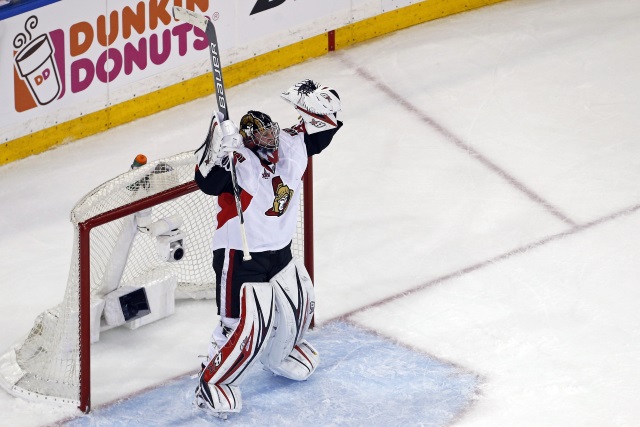 Craig Anderson back stops the Ottawa Senators over the New York Rangers