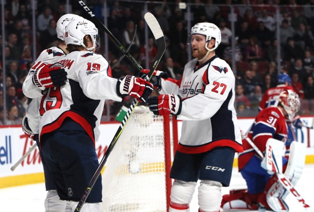 Washington Capitals Karl Alzner and Brett Connolly