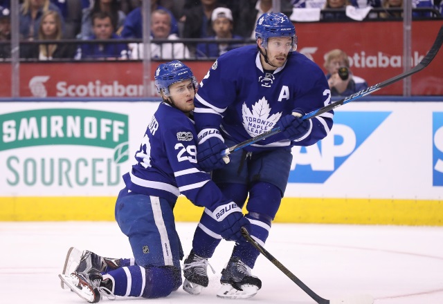 Toronto Maple Leafs Matt Hunwick and William Nylander