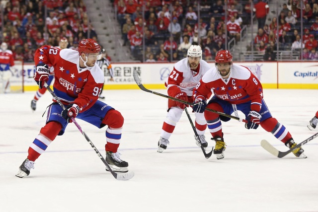 Washington Capitals forwards Alex Ovechkin and Evgeny Kuznetsov