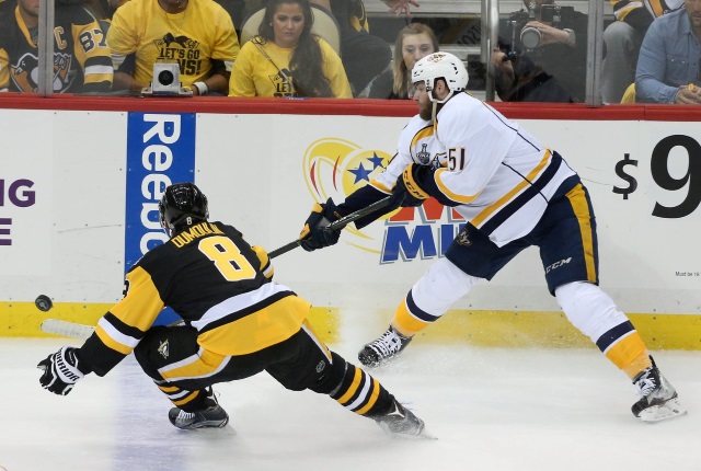 The Pittsburgh Penguins re-sign Brian Dumoulin and the Nashville Predators re-sign Austin Watson