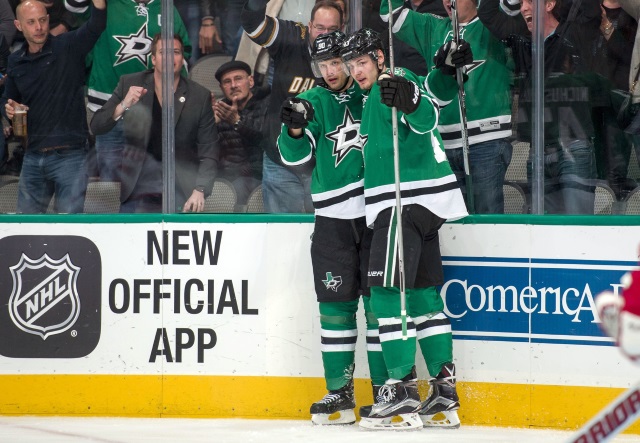 Valeri Nichushkin and Jason Spezza of the Dallas Stars