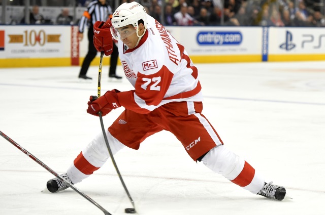 The Detroit Red Wings and RFA Andreas Athanasiou exchange offers