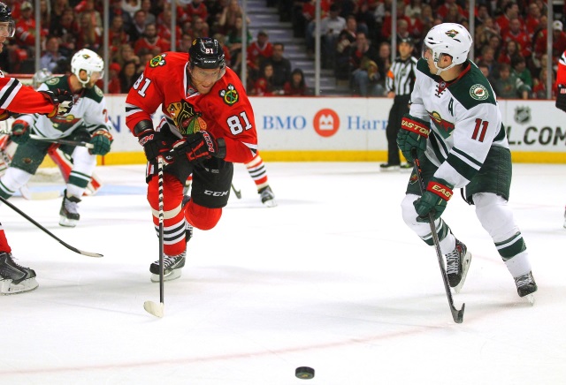 The NHL to investigate Marian Hossa and Joffrey Lupul's 'injuries' ... Zach Parise finally able to join teammates