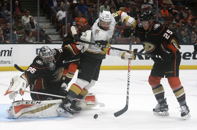 Both John Gibson and Ondrej Kase left last night's Anaheim Ducks game early