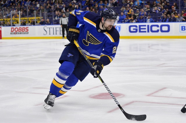 St. Louis Blues forward Patrik Berglund made his season debut last night