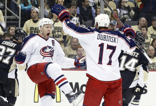 Columbus Blue Jackets Jack Johnson and Brandon Dubinsky