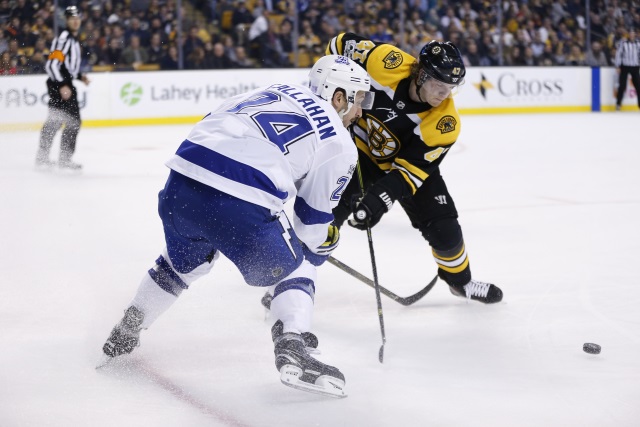 Lightning forward Ryan Callahan suffers arm injury last night.